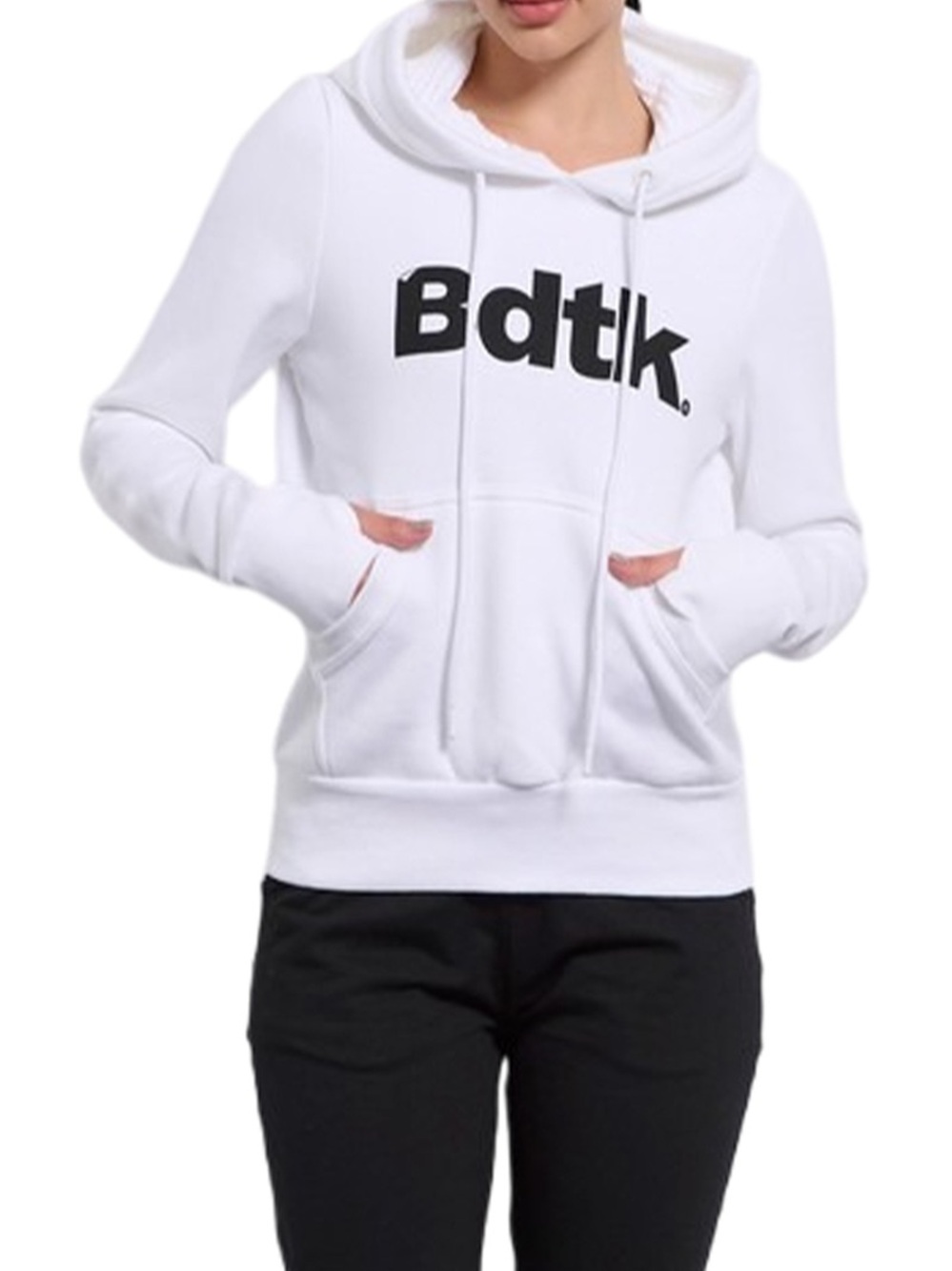 BDTK Women's White Logo Hoodie